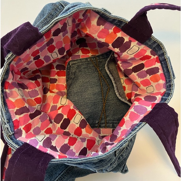 Denim Upcycled Tote, Handmade - Picture 6 of 8